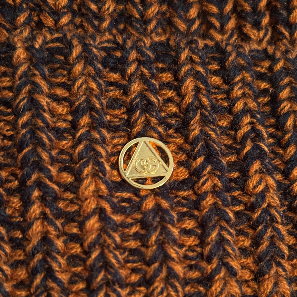 OBEY Black and Orange Knit Beanie - Picture 2 of 3